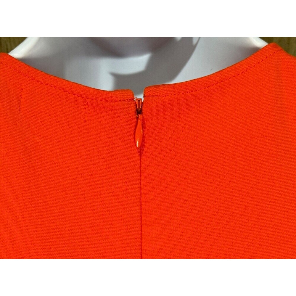 J.CREW Fit & Flare Dress Paneled Knit Sleeveless Ruffle Hem Size 2 Bright Orange - Picture 2 of 8